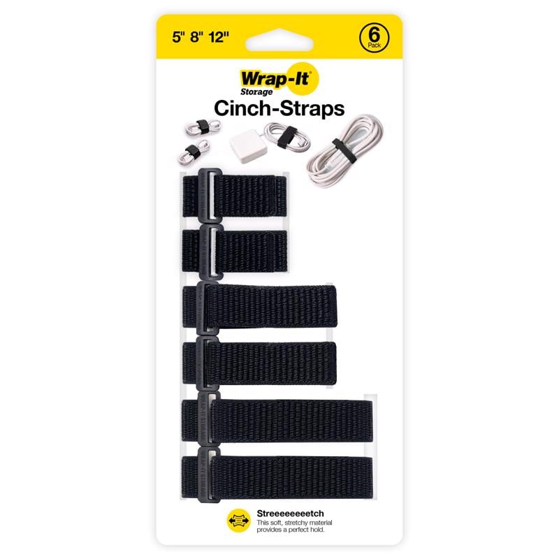 5065030 0.5 in. Black Nylon Cinch Strap - Pack of 6