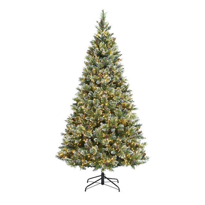 9107123 9 ft. Full LED 2700 Count Tripoli Pine Sparkle Color Changing Christmas Tree - Multi Color & Warm White