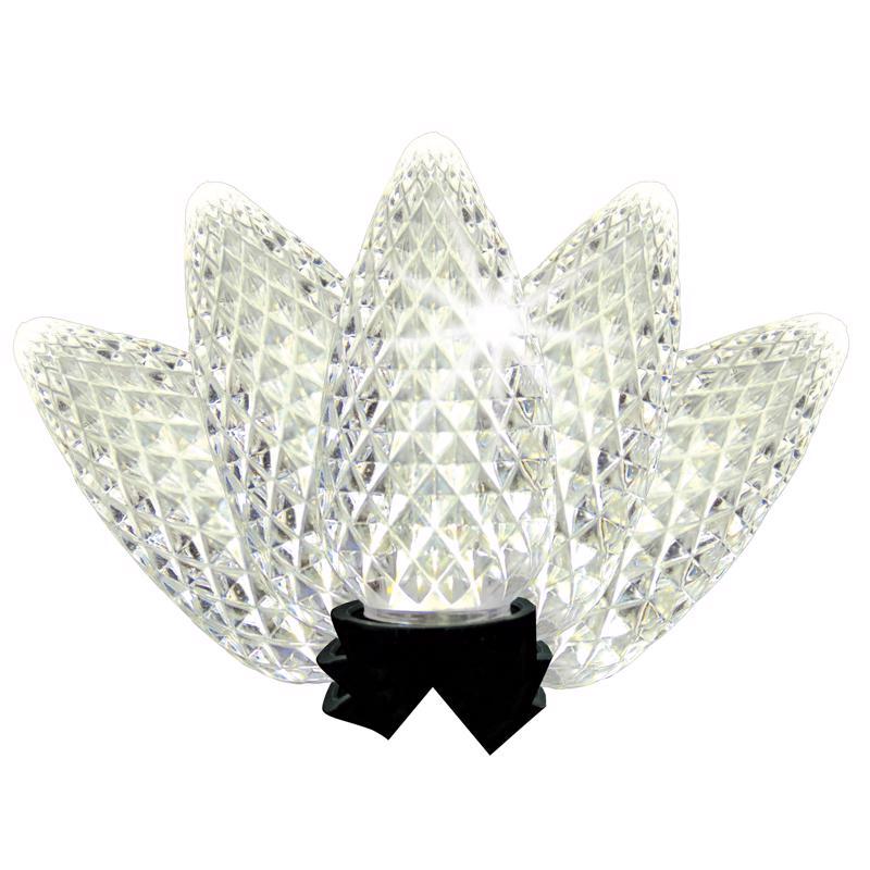 9107529 LED C9 & 5 mm Pure White Replacement Christmas Light Bulbs - Pack of 8