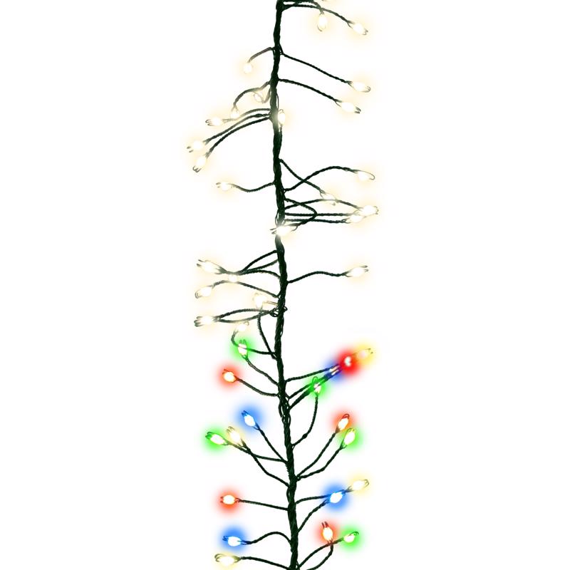 9107896 LED Big Seed Cluster Multi Color & Warm White 250 Count Christmas Lights, 10 ft.