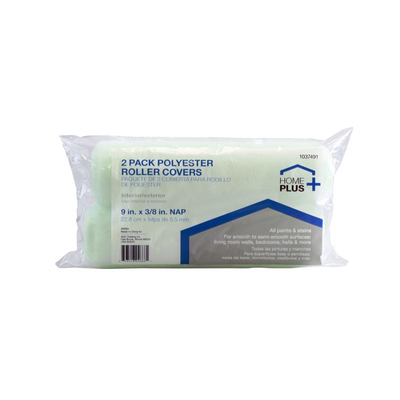 1037491 9 x 0.37 in. Home Plus Polyester Paint Roller Cover, Green - Pack of 2
