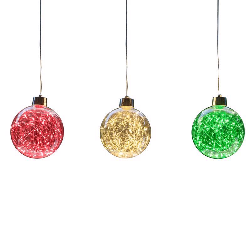 9107119 6 in. LED RGWW Globe Ornament Hanging Decor