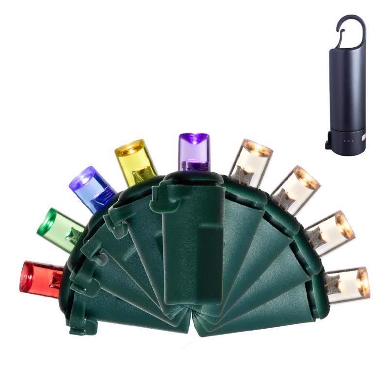 9107097 Platinum LED Micro & 5 mm Multi Color & Warm White 50 Count String with Powerbank Christmas Lights