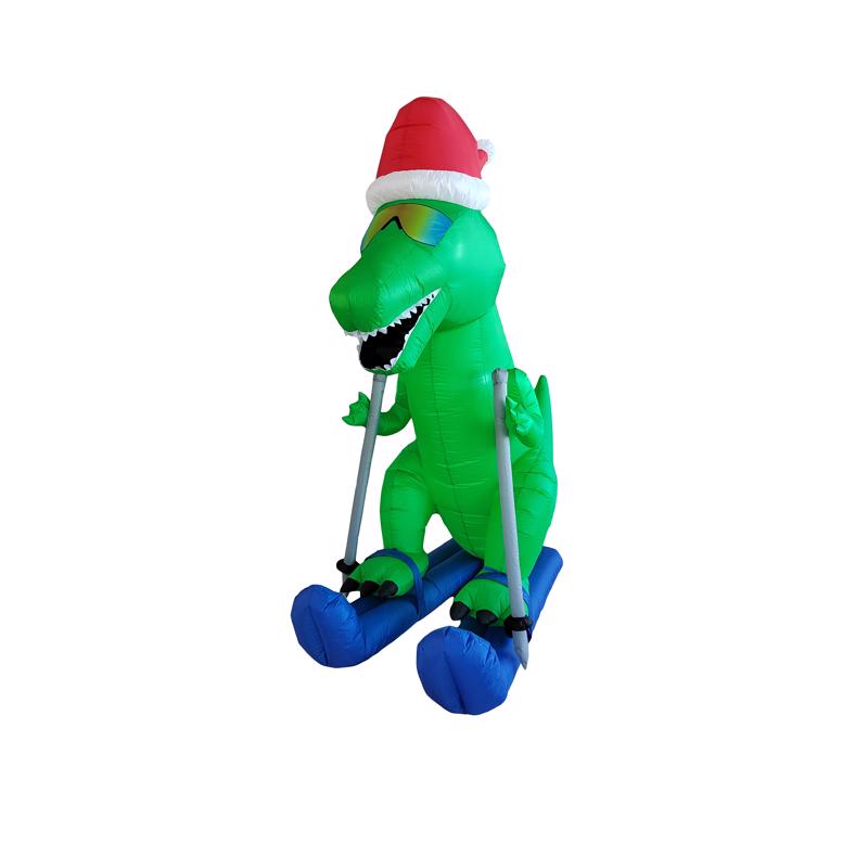 9106484 7 ft. LED Ski Rex Christmas Inflatable