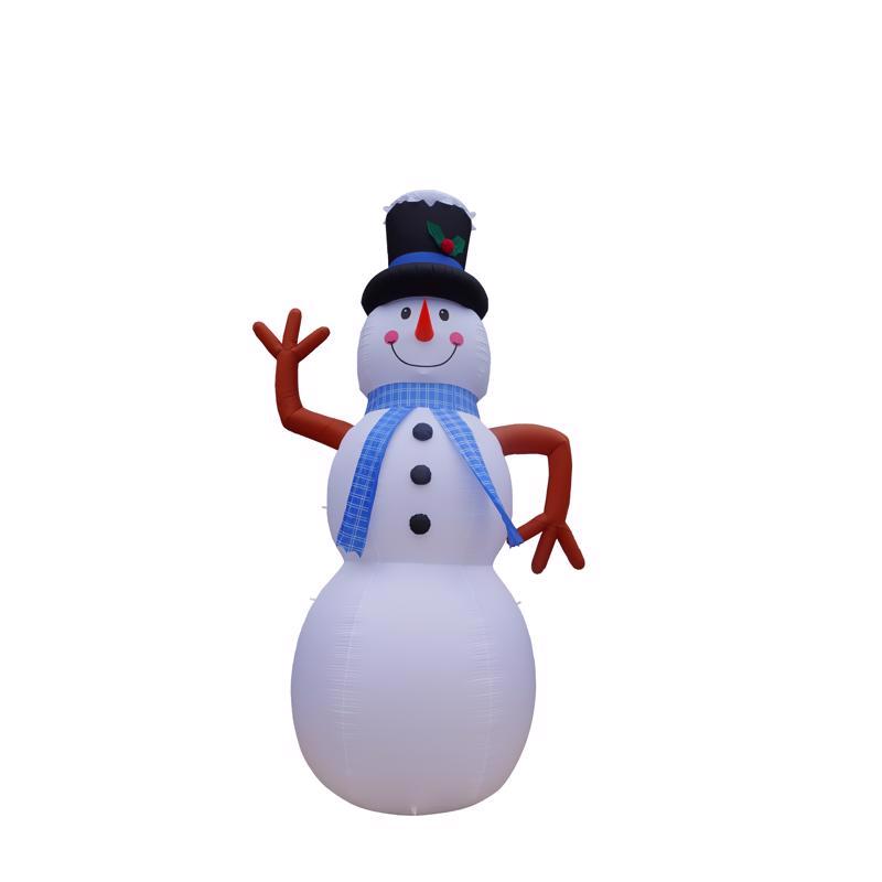 9106601 LED Snow Man Blue Scarf Inflatable, 20 ft.