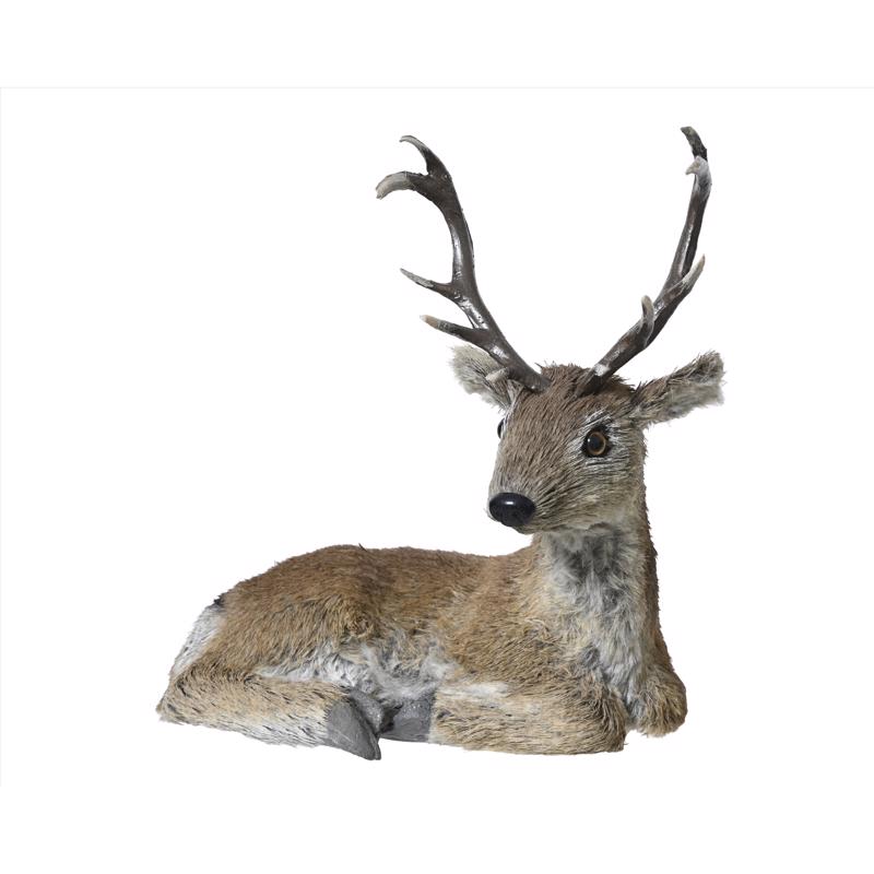 9106158 Brown Artificial Fur Deer Table Decor, 10 in. - Pack of 4