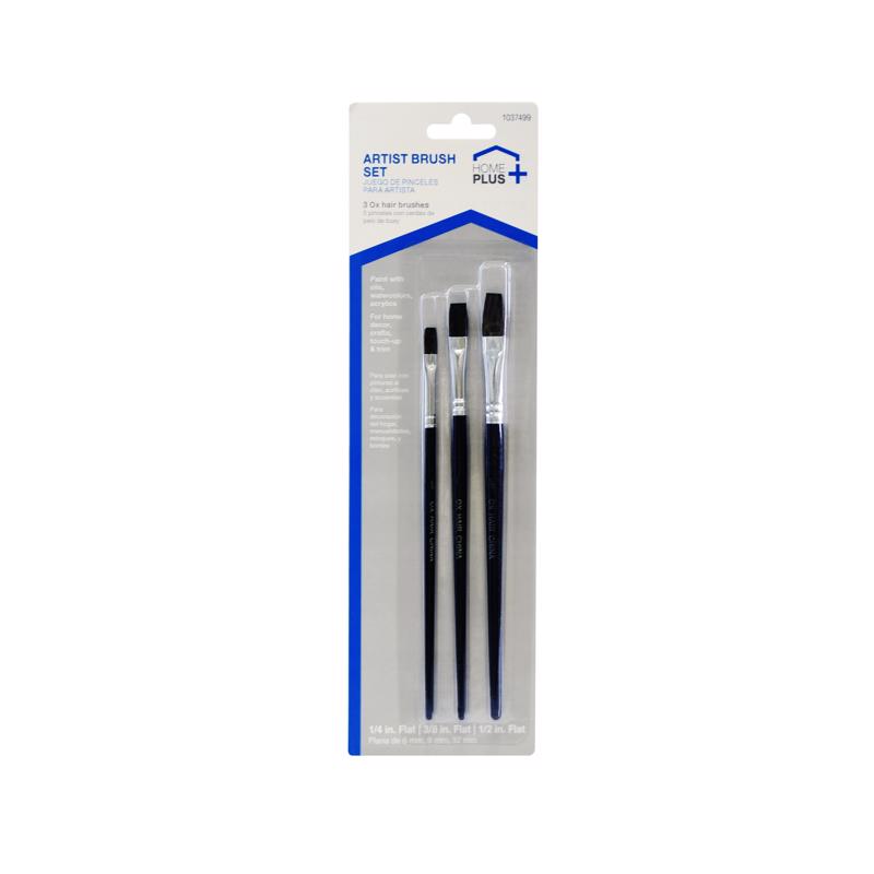 1037499 Assorted Flat Artist Paint Brush Set - Pack of 12