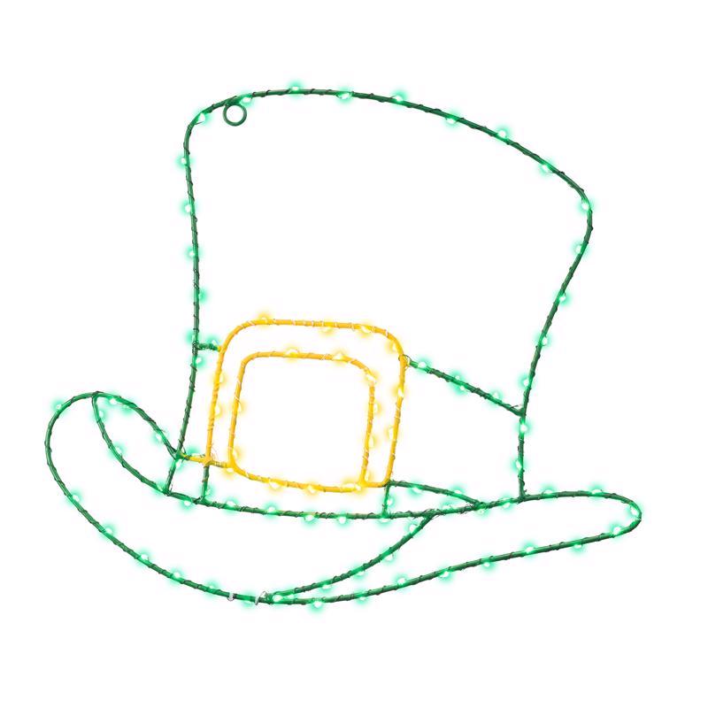 9107841 Shamrock Hat Silhouette Window Decor, Metal