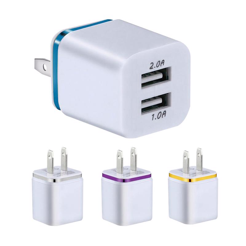 6093166 2 Port USB Wall Charger, Assorted Color - Pack of 24