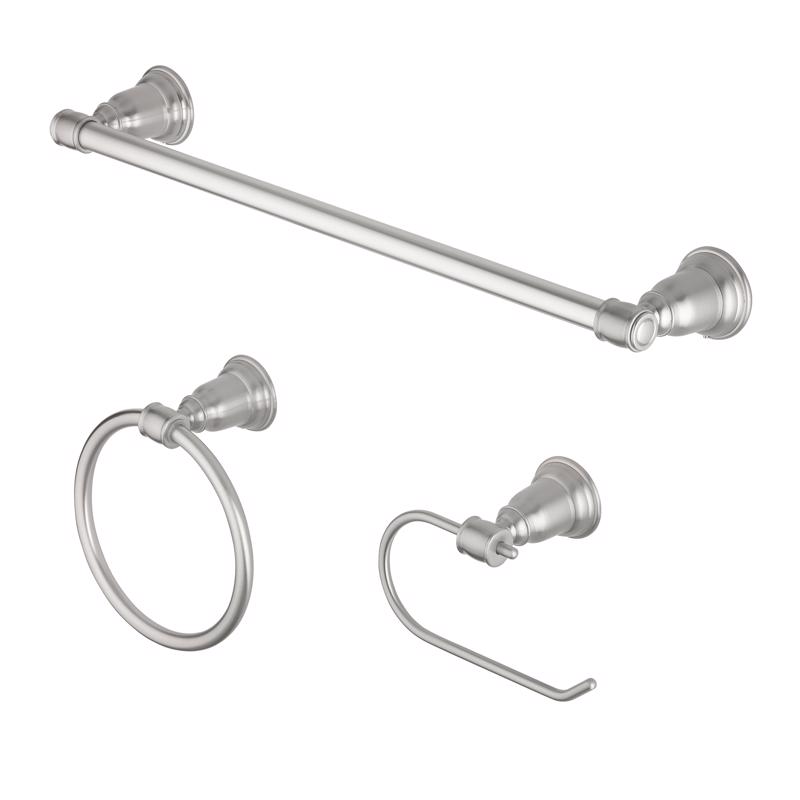 4031151 Brushed Nickel Collection Silver Zinc Towel Holder - Silver