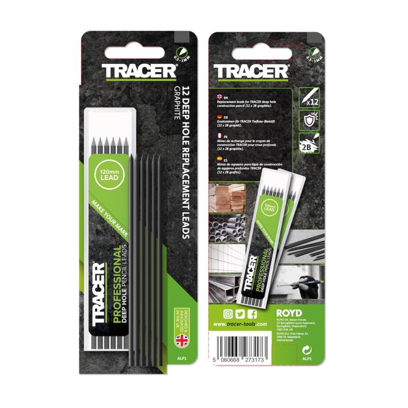 2053574 8 in. Replacement Leads - Black - 12 Piece