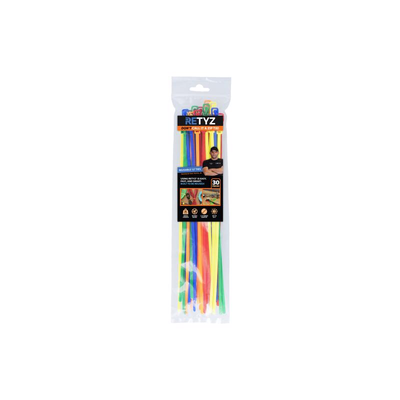 3027017 12 in. Assorted Cable Tie - Pack of 30