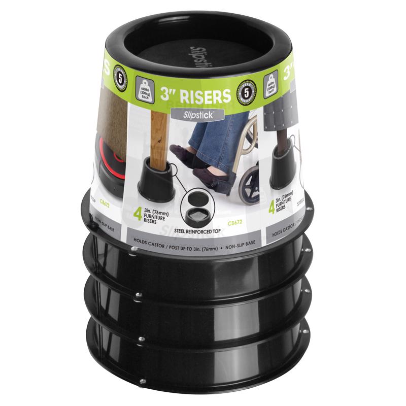 5038375 Round Plastic Bed Risers - Black