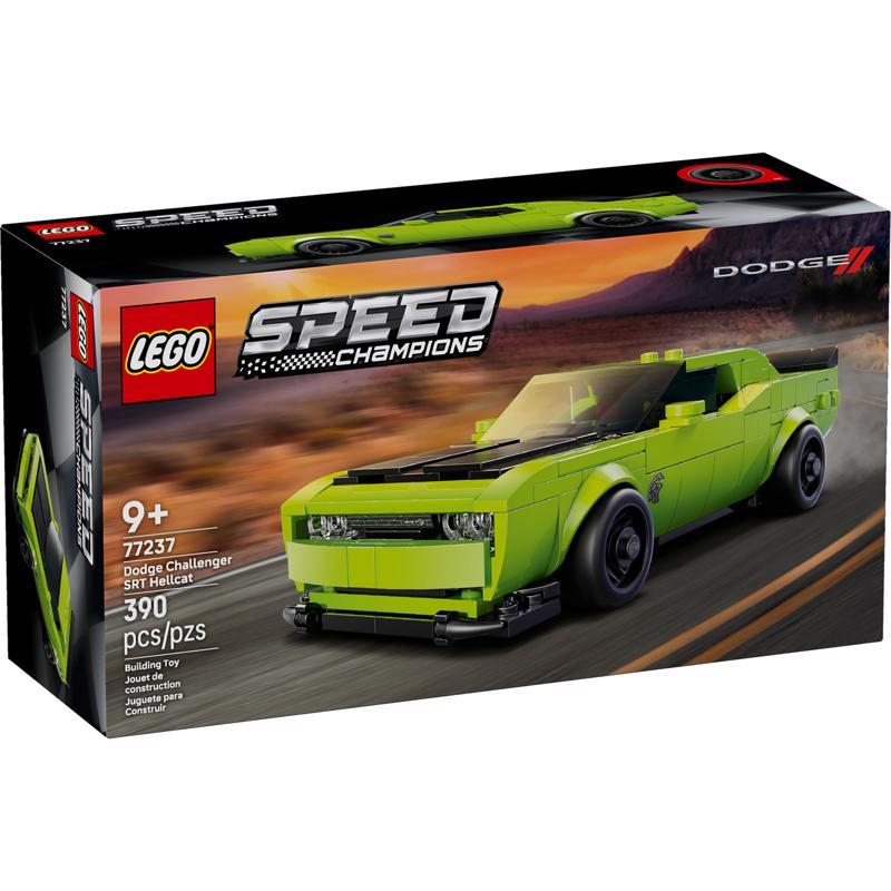 9114292 Speed Champions Dodge Challenger SRT Hellcat Building Set, Multi Color - 390 Piece