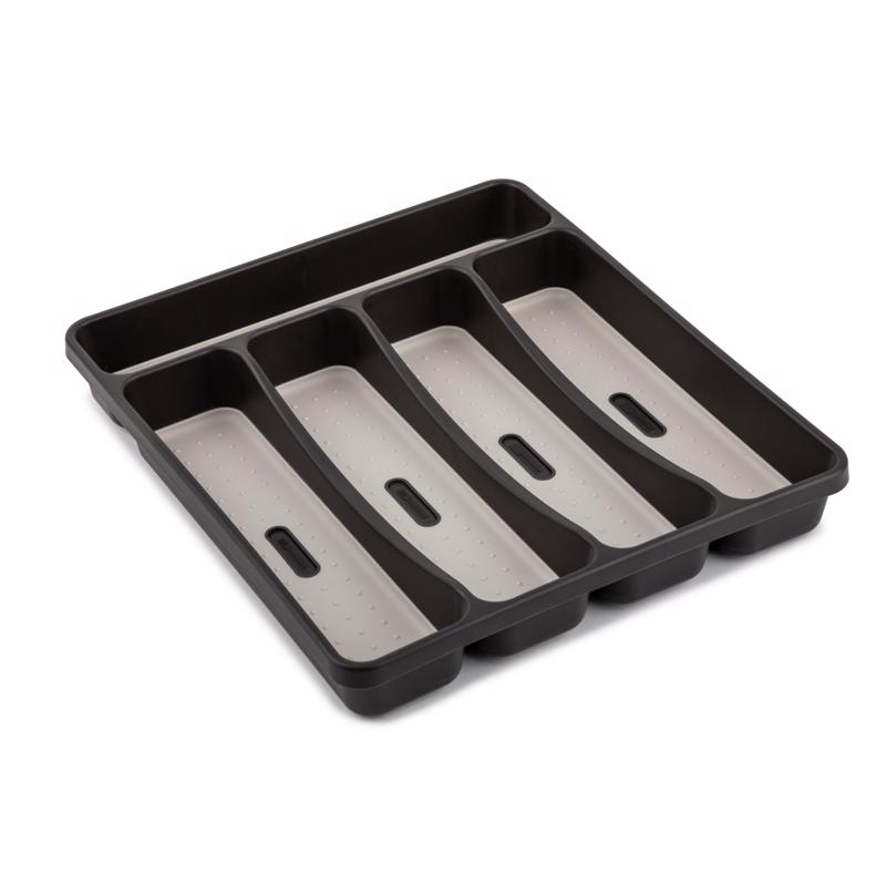 6094095 2 x 11 x 13 in. Plastic Drawer Divider, Black & Gray