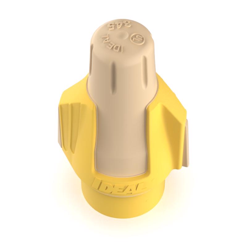 Twist-On Wire Connector, 10 AWG Max, Tan, Yellow, None Insulation, 1,000 V, 25 PK