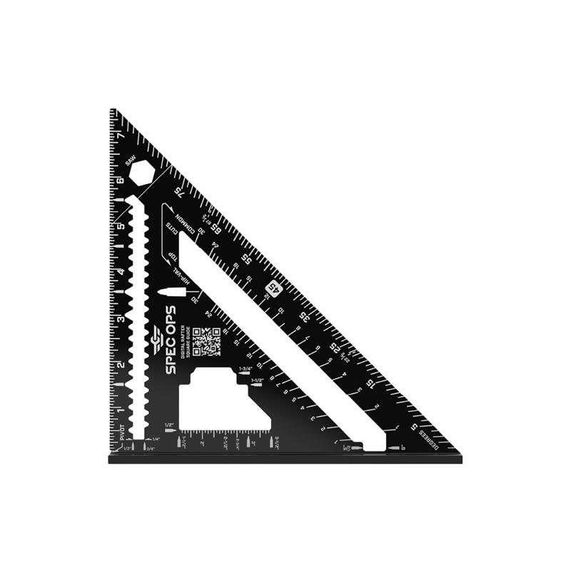 2048222 1.18 x 7.5 in. Anodized Aluminum Rafter Square