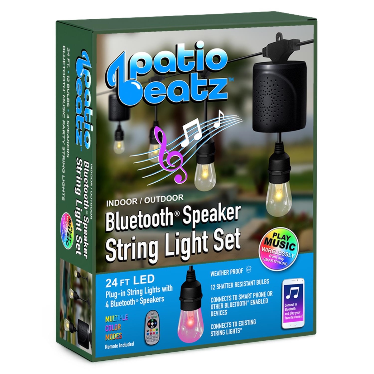 9126568 Patio Beatz Multi Colored Plug in 18 LED Rope Light with Remote