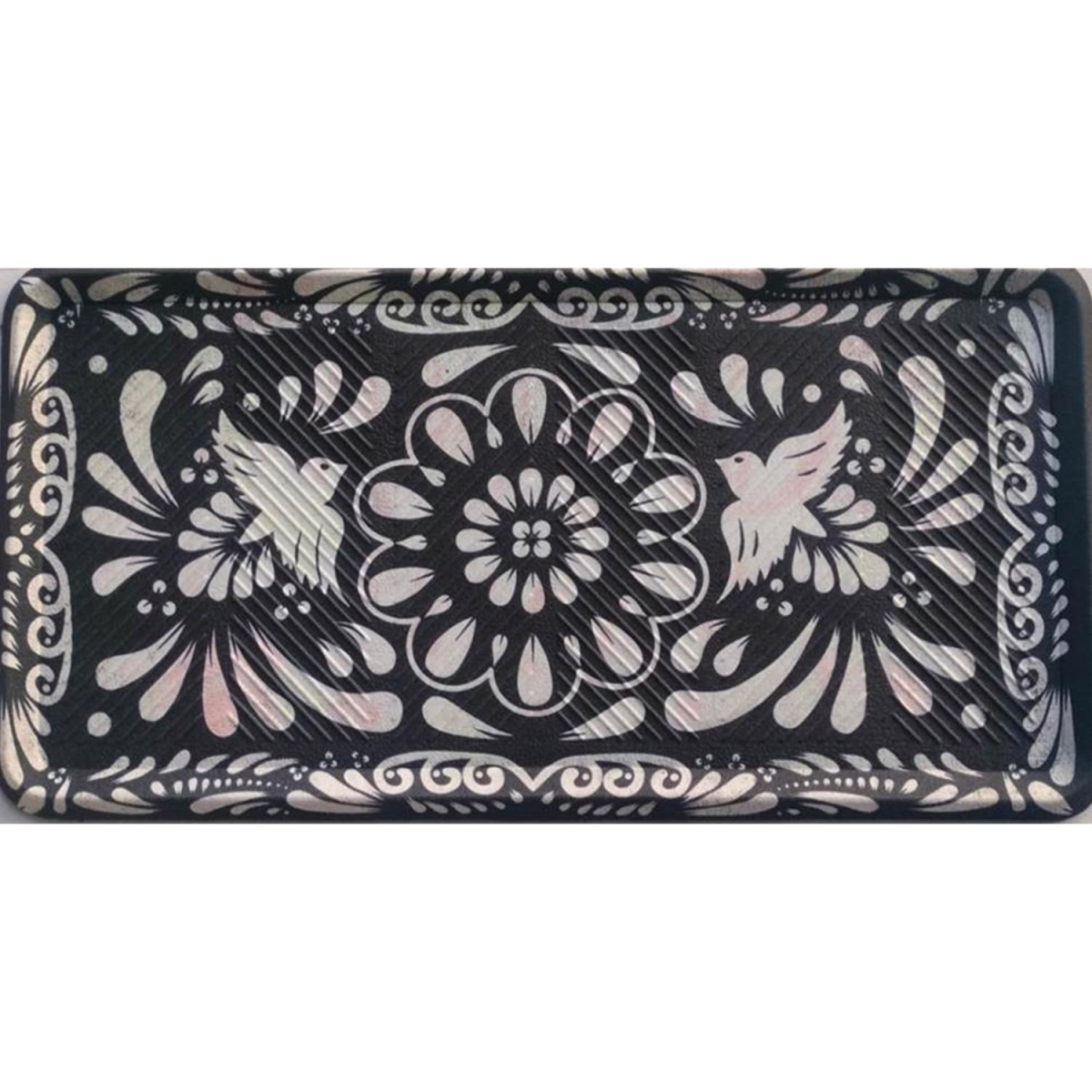 6094651 32 x 16 in. Black Polypropylene & Rubber Boot Tray Mat