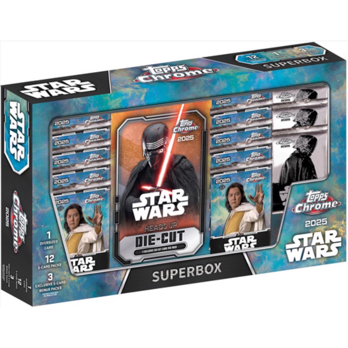 9126133 Topps 2025 Star Wars Chrome Super Box Trading Cards