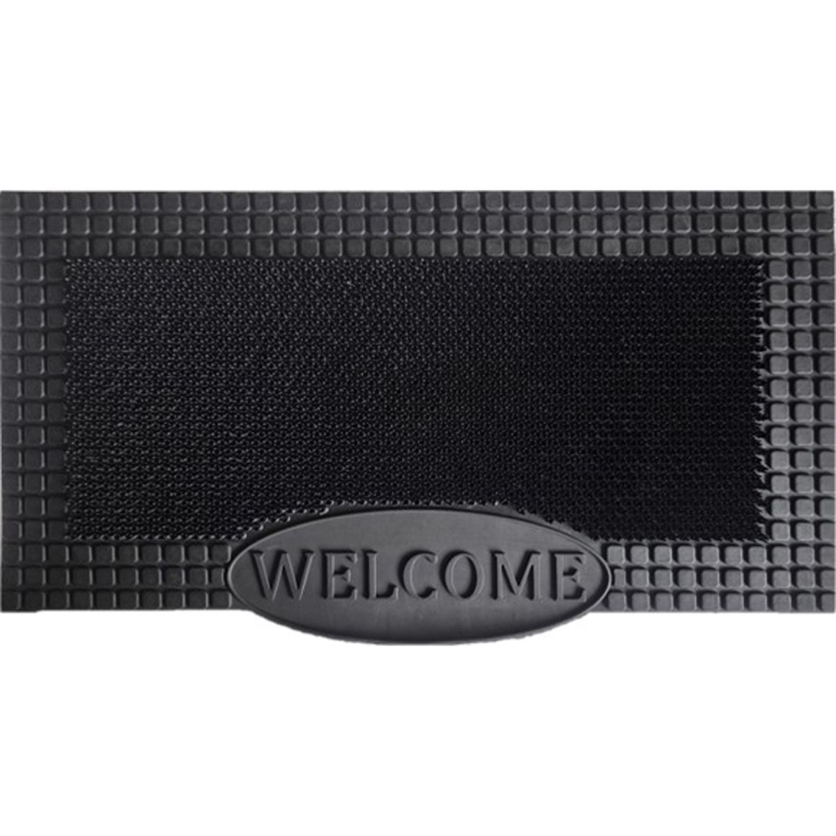 6094648 36 x 20 in. Black Rubber Door Mat