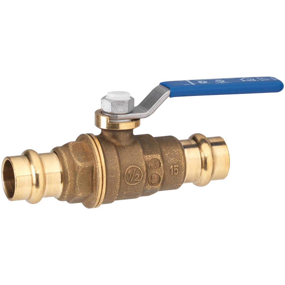 4036842 0.5 in. Brass Press Ball Valve Full Port Lever