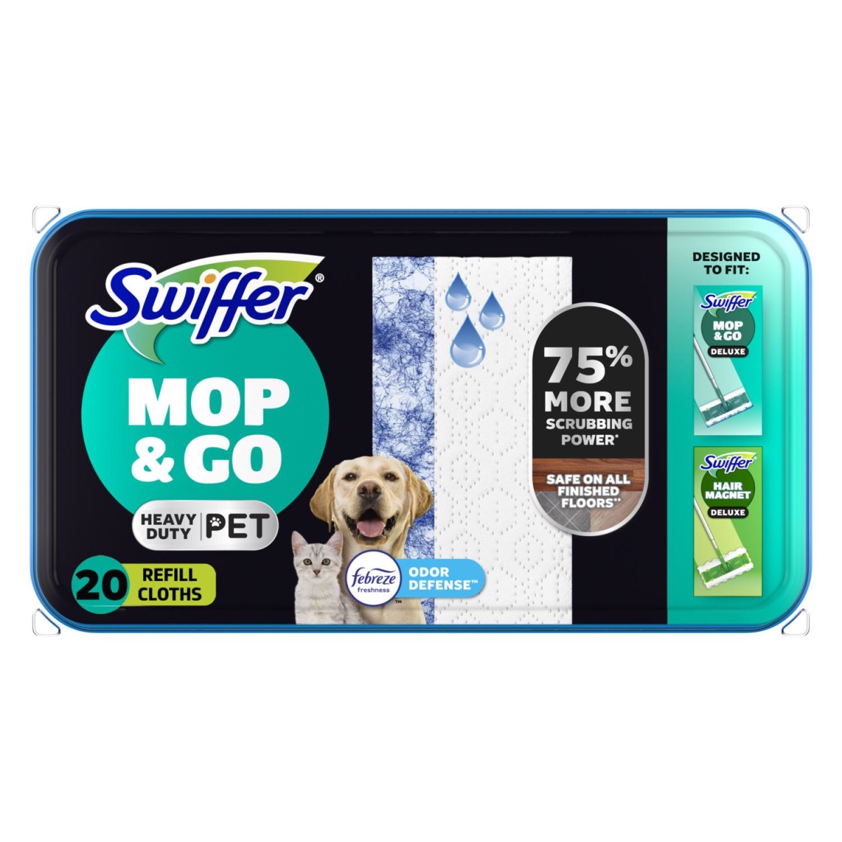 1045594 Swiffer Heavy Duty Pet Disposable Wet Cleaning Pads Wipes - 20 per Pack - Pack of 6