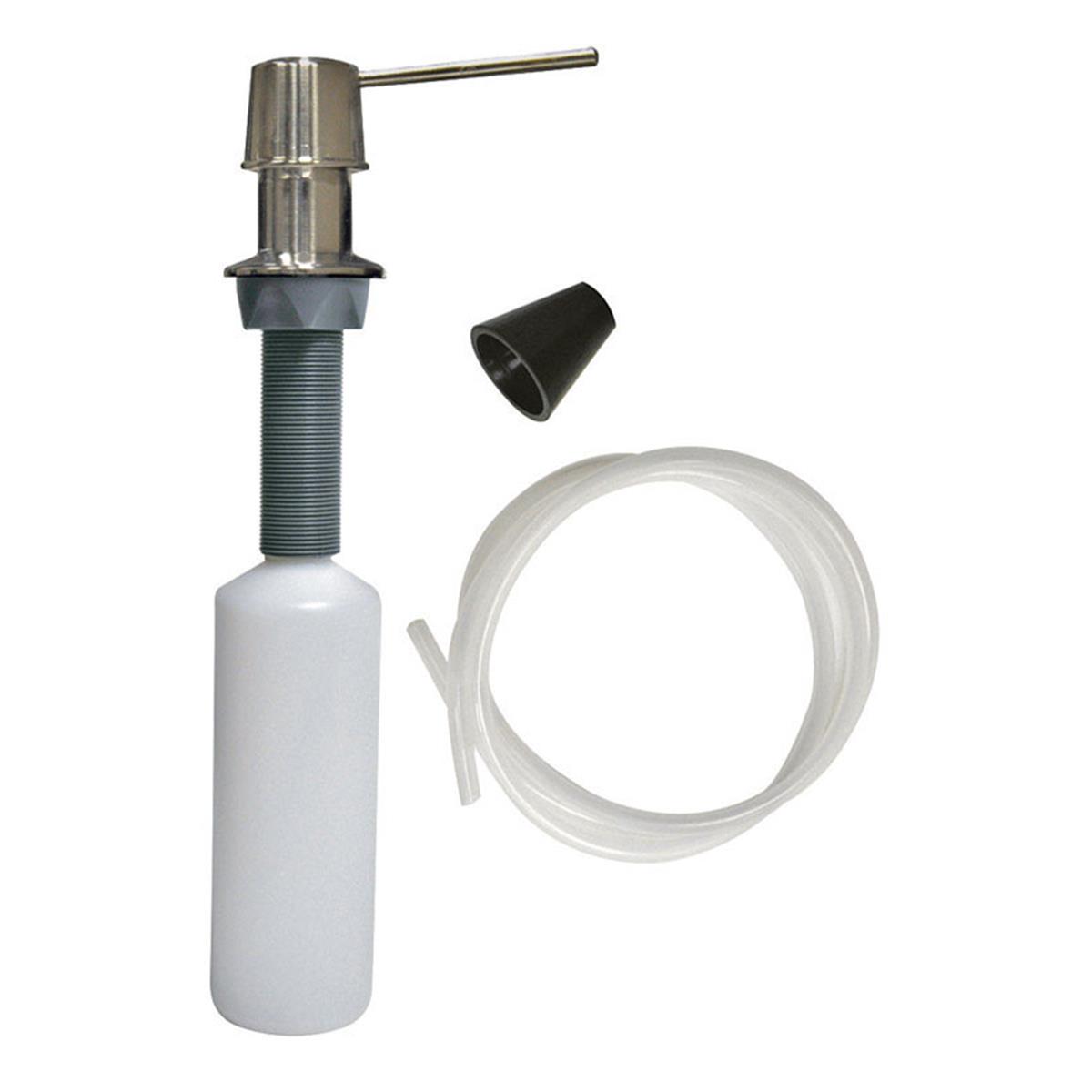 9D00010039 Microban Straight Soap Dispenser, Brushed Nickel