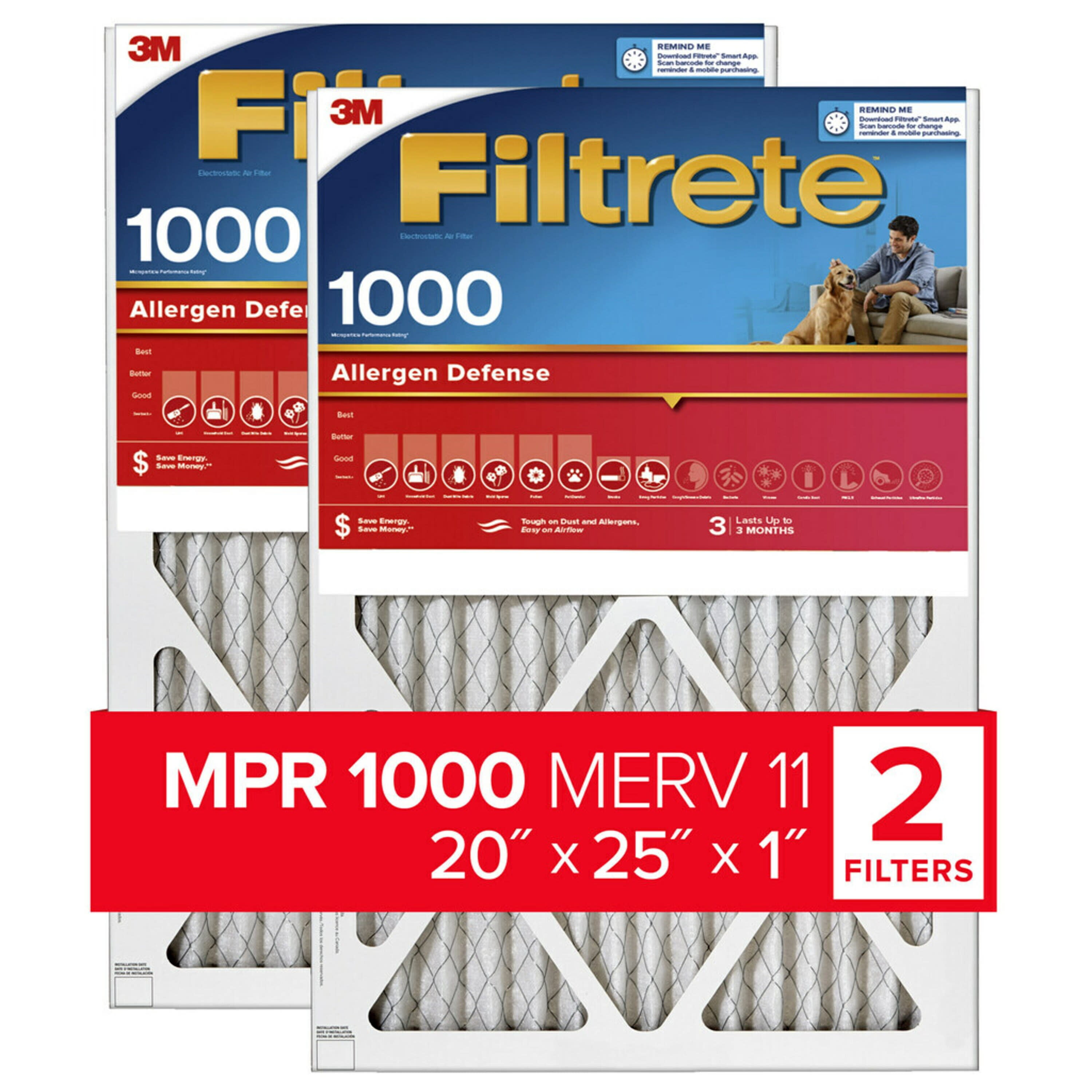 Picture of 3M 9803-2PK-HDW 20 x 25 x 1 in. Alleg Filter - pack of 3
