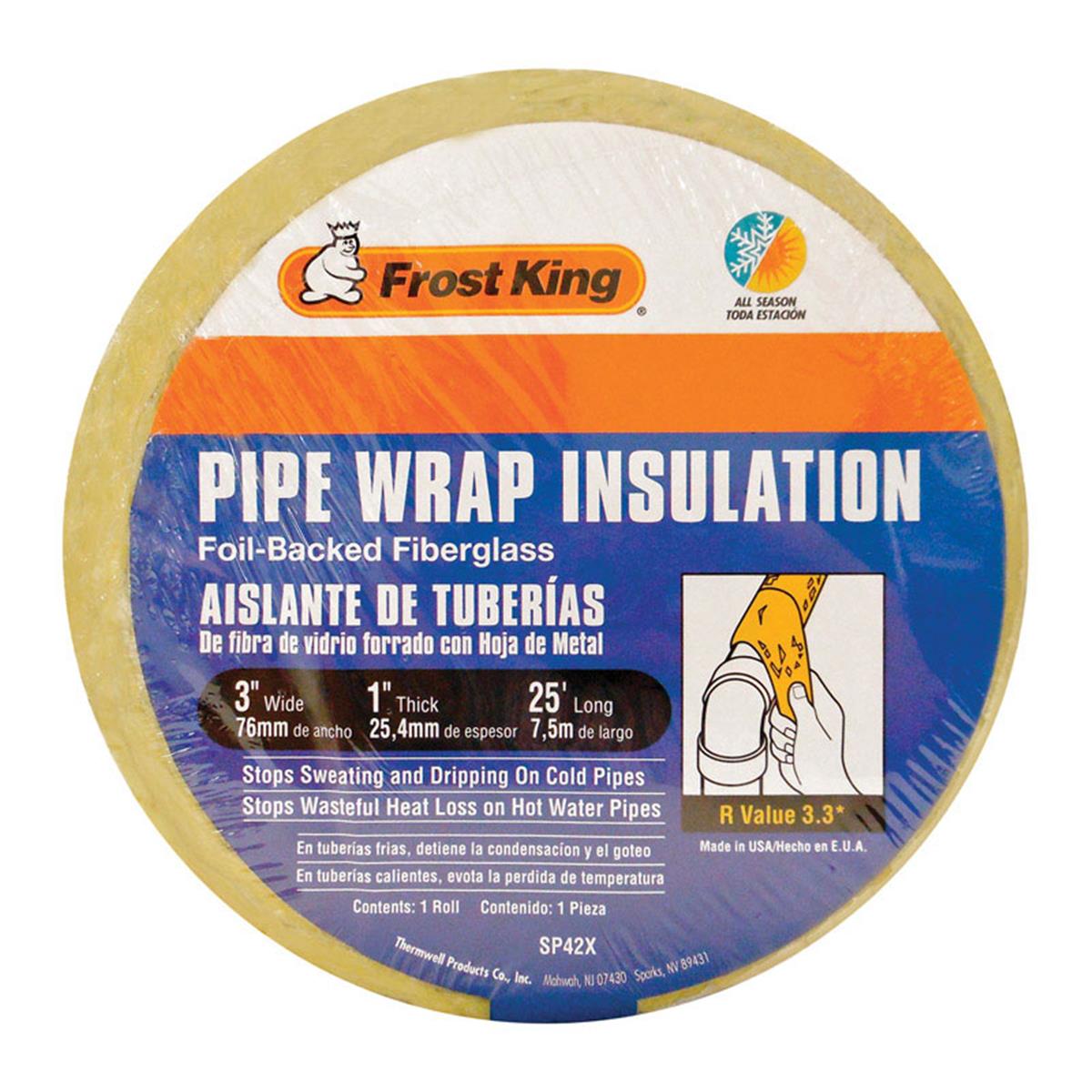 3" x 25 ft. Fiberglass & Foil Pipe Insulation Wrap