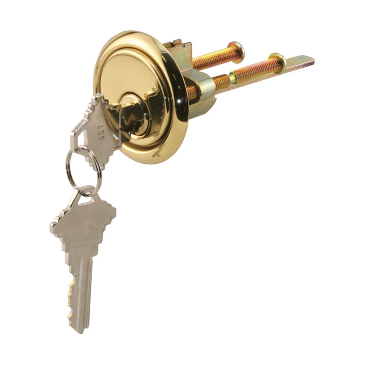 Brass Diecast, Rim Cylinder Lock with Trim Ring, 5 Pin (Single Pack)