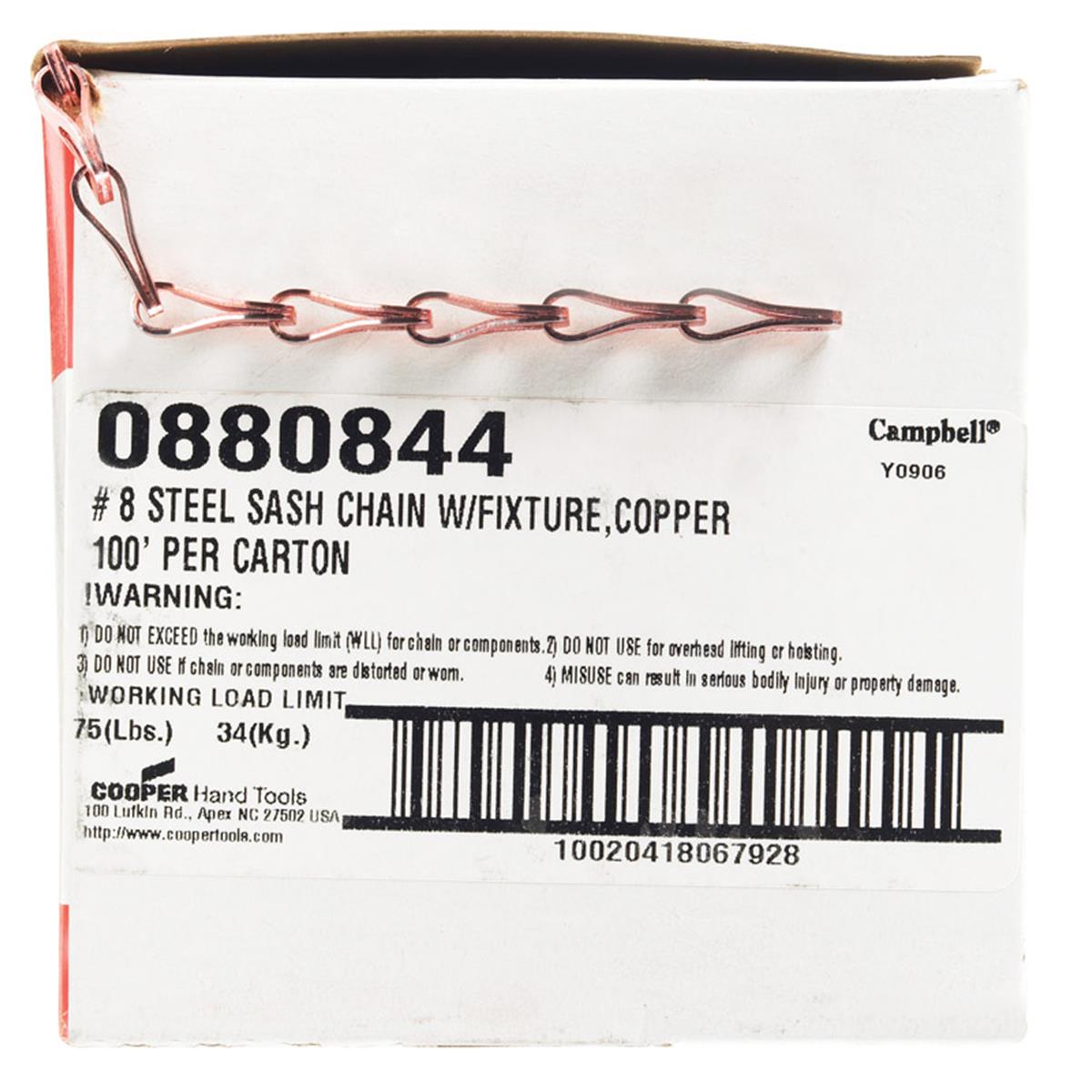 Picture of Apex Tool Group 880844 100 ft. Chain Sash  Copper