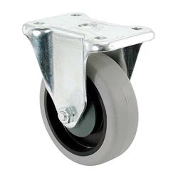 5 in. Rigid Plate Caster, Rubber Wheel