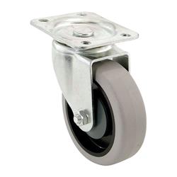 9738 5 in. Swivel Plate Caster, Rubber Wheel