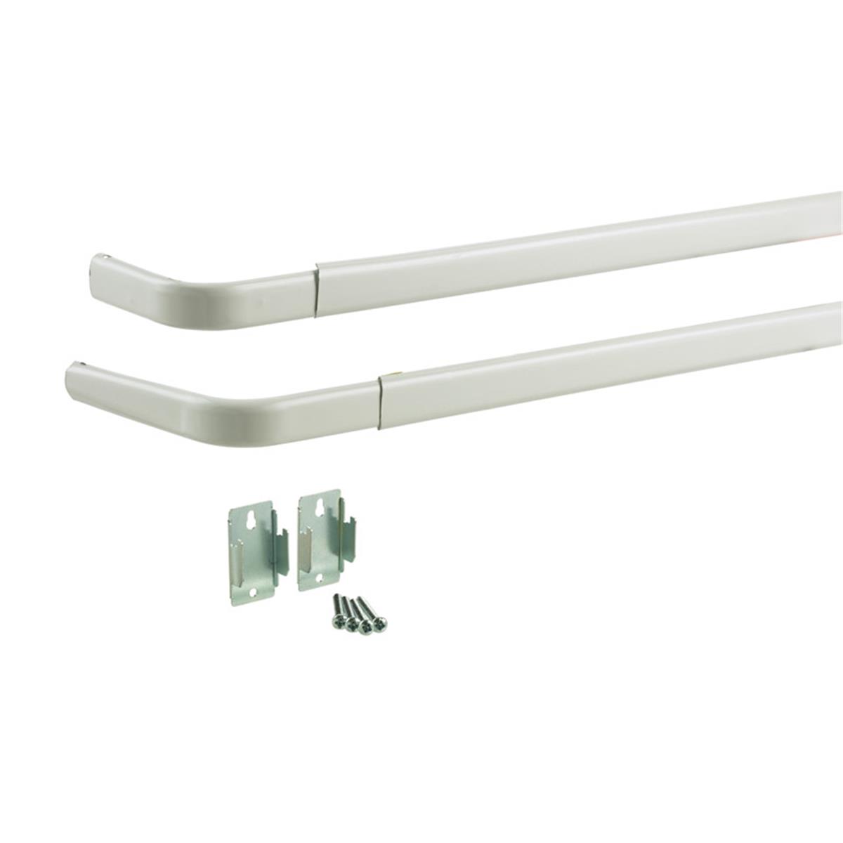 KN521 28 to 46 in. Double Curtain Rod  White