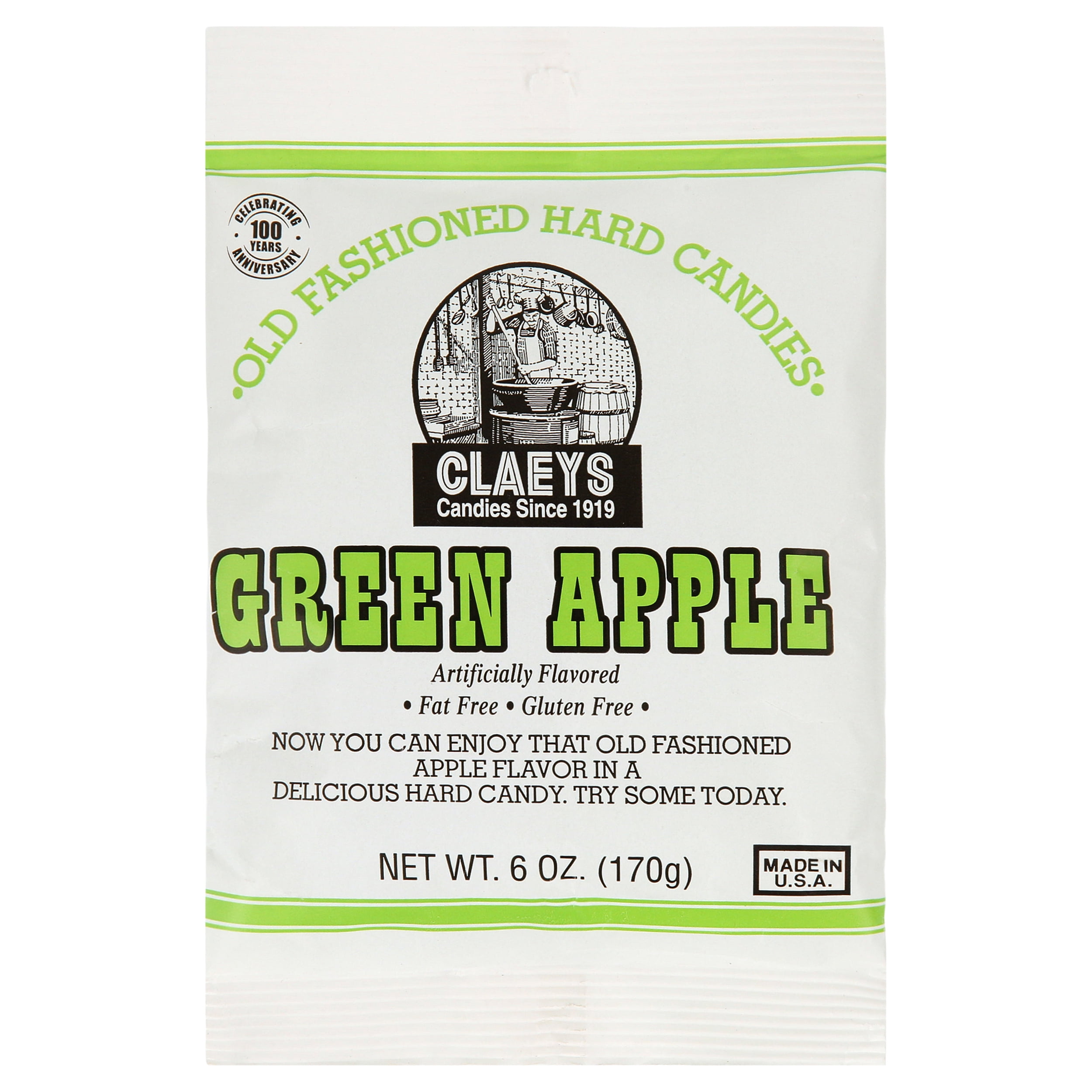 Picture of Claeys Candy 691 6 oz Green Apple Hard Candy