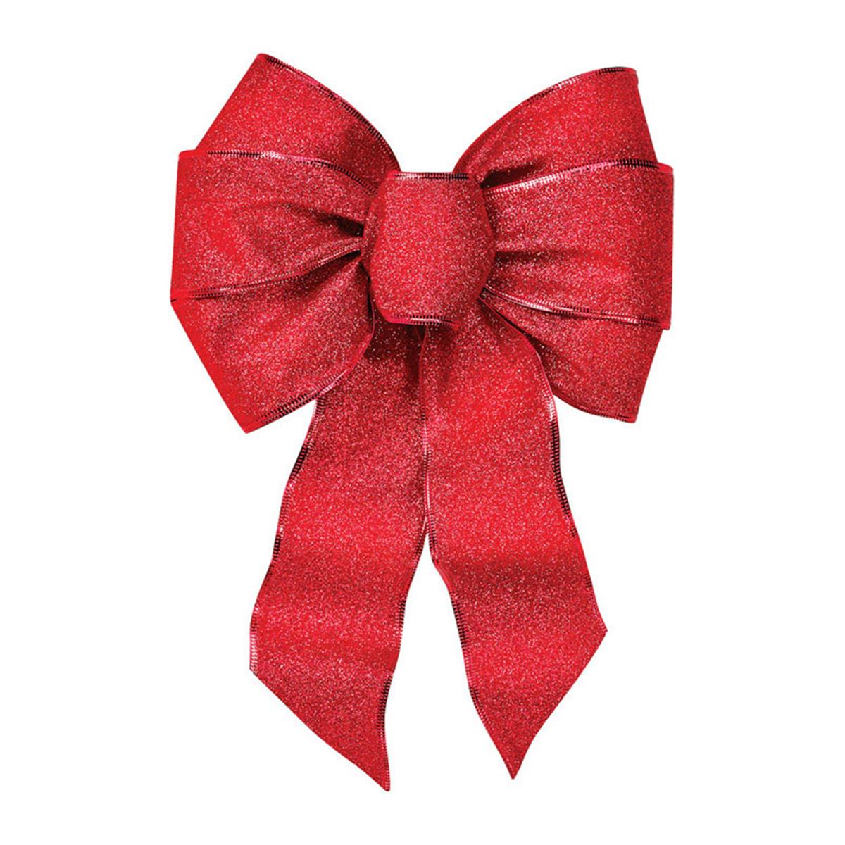 Picture of Holiday Trims 6166 Red Shimmer Bow, 7 Loop