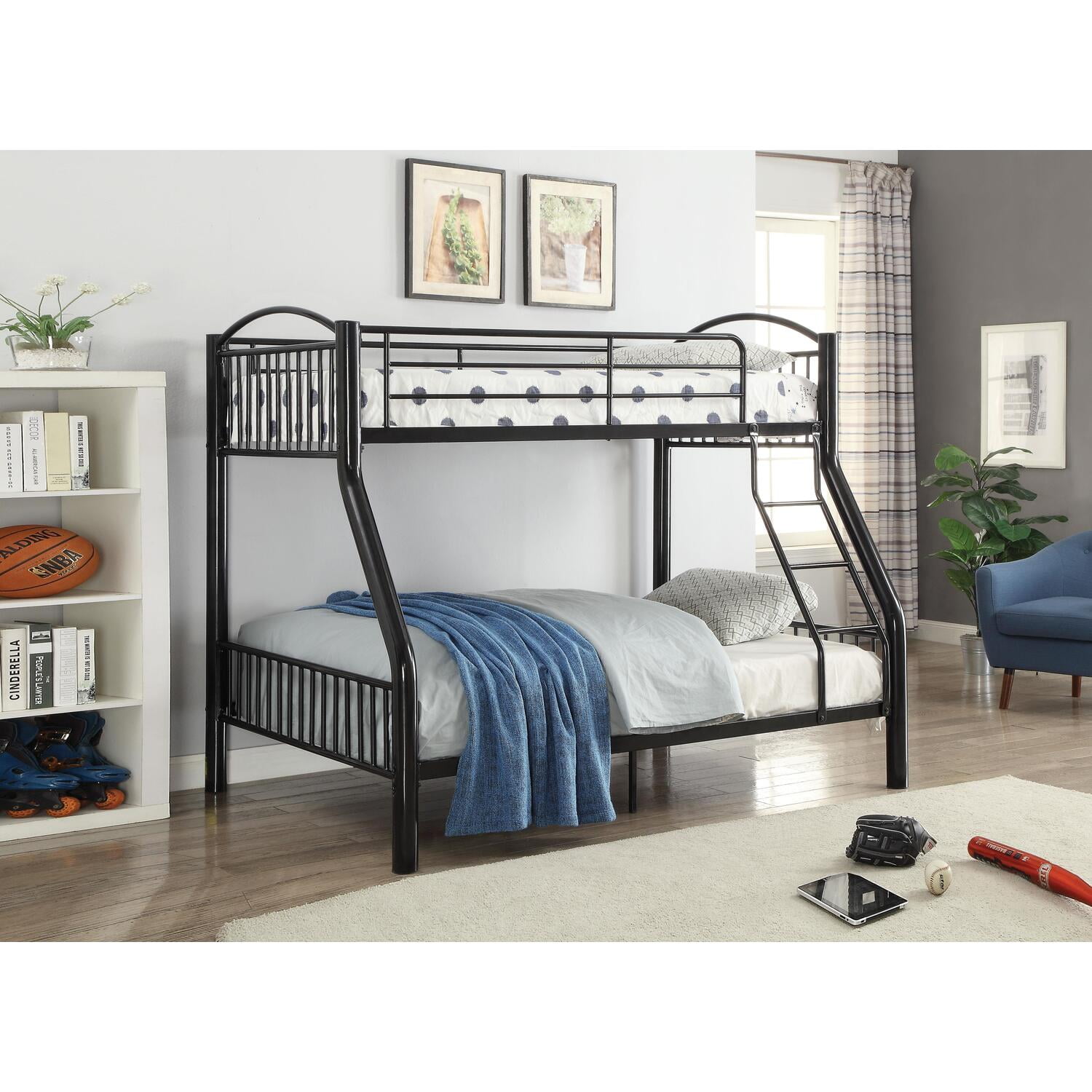 Picture of ACME 37380BK Cayelynn Twin Over Full Bunkbed, Black