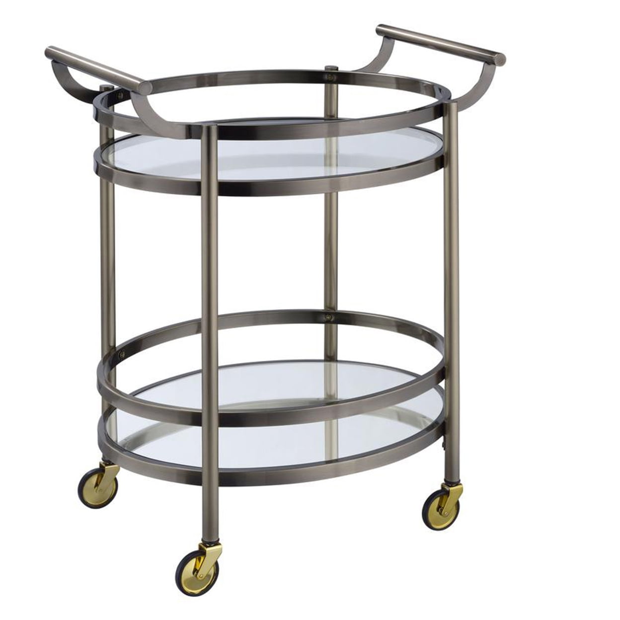 Picture of ACME 98190 Lakelyn Serving Cart&#44; Clear Glass & Gold