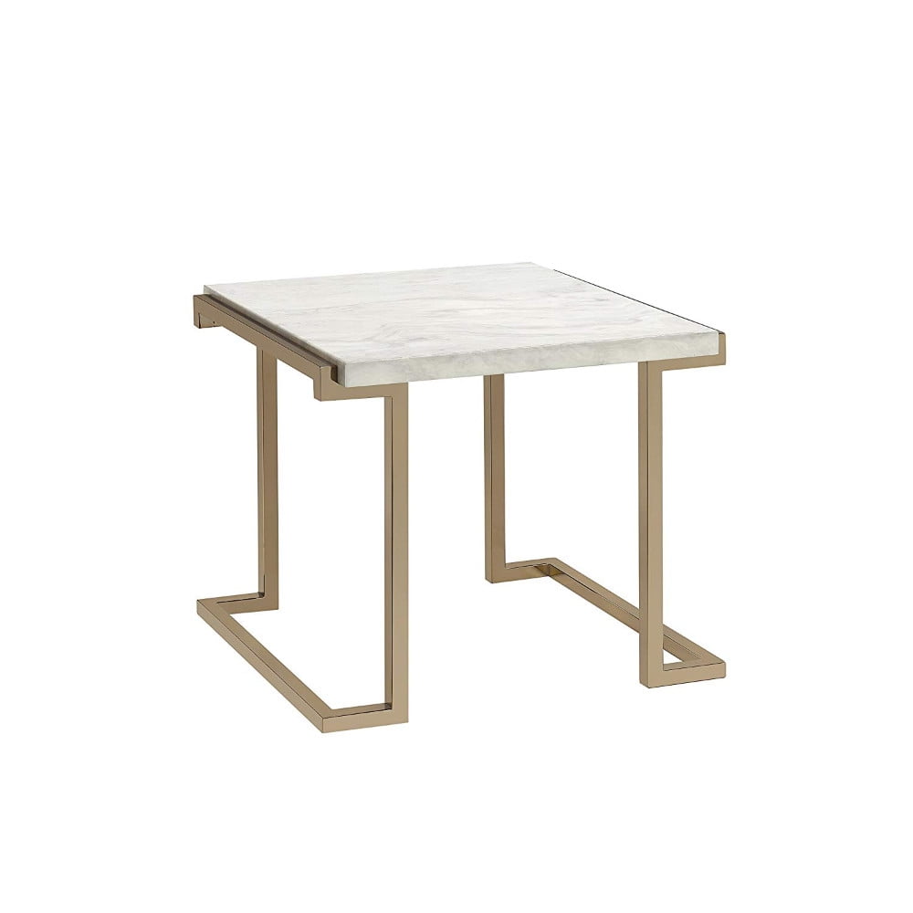 Picture of ACME 82872 Boice II End Table, Faux Marble & Champagne