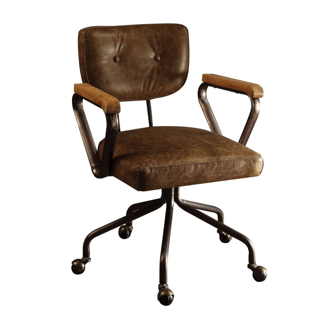 Picture of ACME 92410 Hallie Top Grain Leather Office Chair, Vintage Whiskey