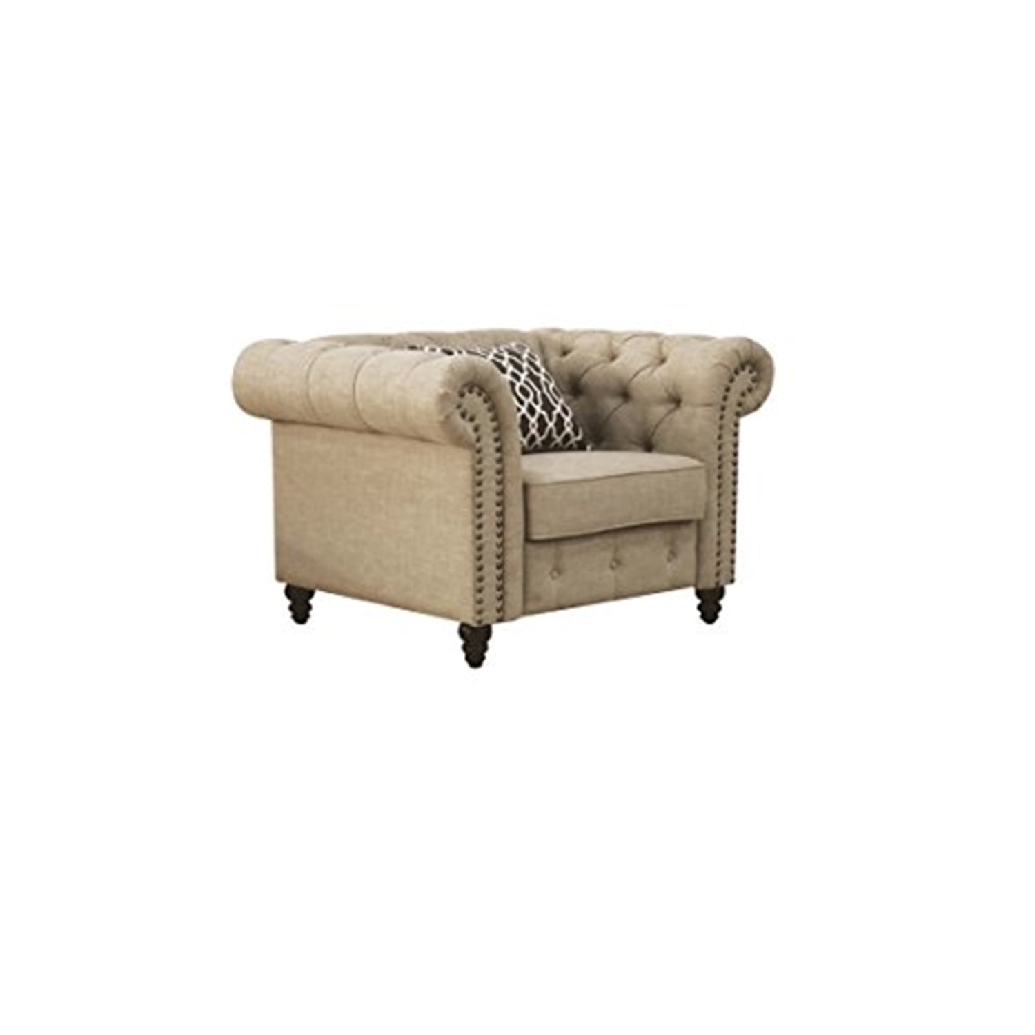 Picture of ACME 52422 Aurelia Chair with Pillow, Beige Linen