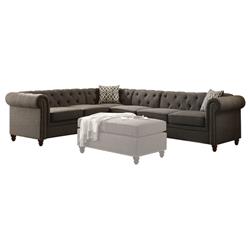 Picture of ACME 52375 Aurelia II Sectional Sofa&#44; Charcoal Linen