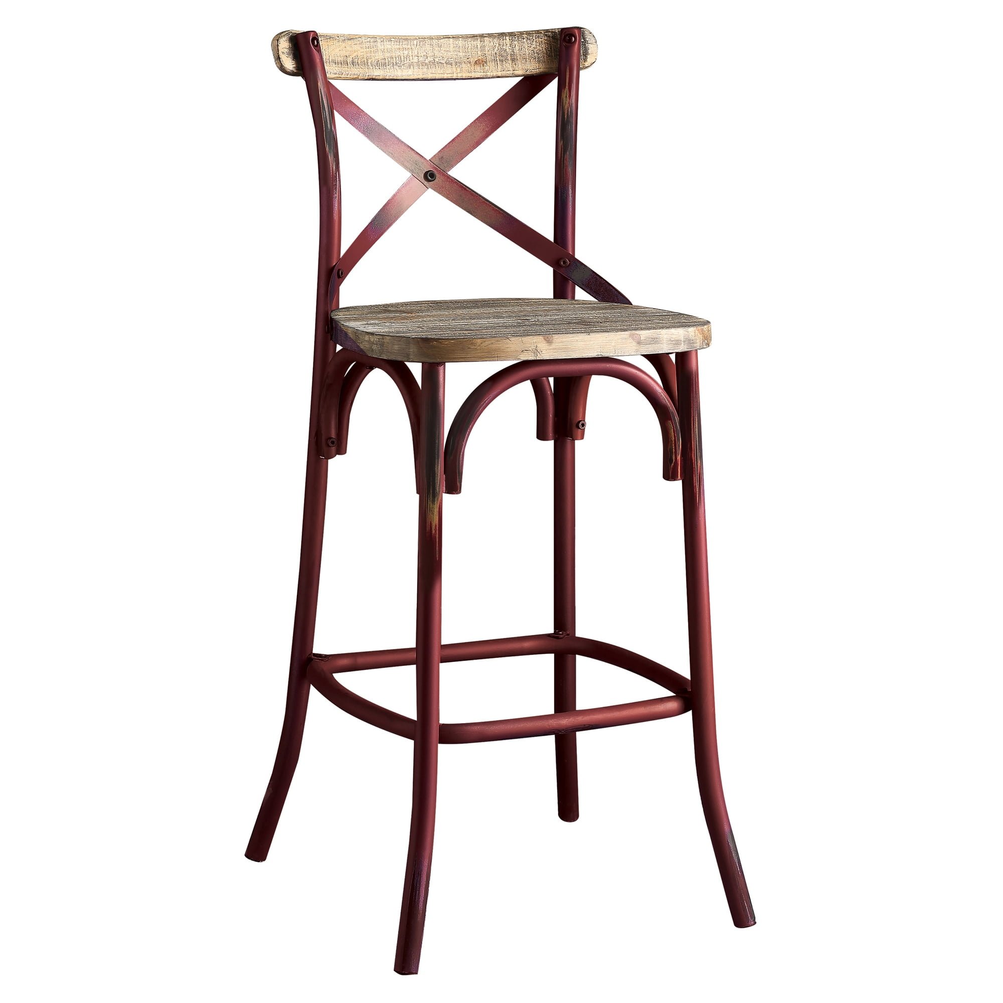 Industry  Zaire Bar Chair, Antique Red - Acme Furniture 96808