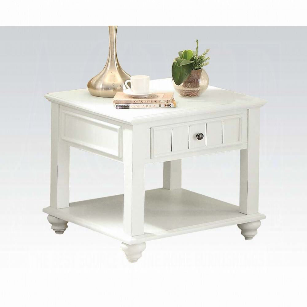 Picture of ACME 83327 Natesa End Table, White Washed - 24 x 24 x 24 in.