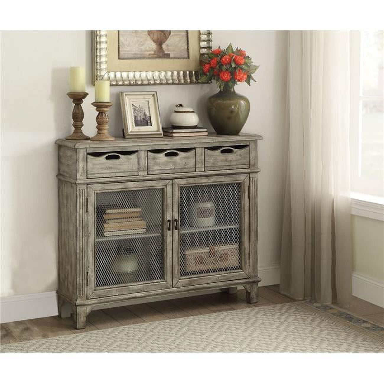 Picture of ACME 90286 Vernon Console Table&#44; Weathered Gray - 35 x 42 x 11 in.