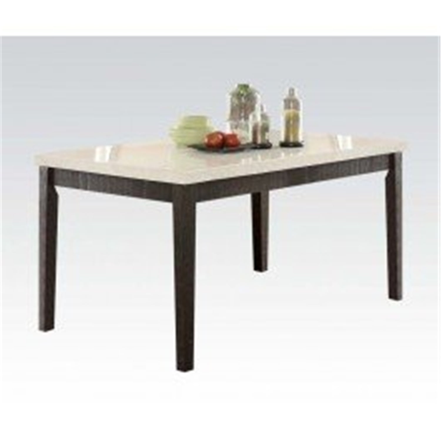 Picture of ACME 72850 Nolan Dining Table&#44; White Marble & Salvage Dark Oak - 38 x 64 in.