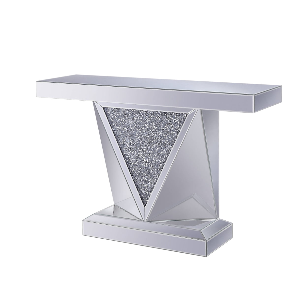 Picture of ACME 90448 2 Piece Noralie Console Table&#44; Mirrored & Faux Diamonds - 31 x 47 x 14 in.
