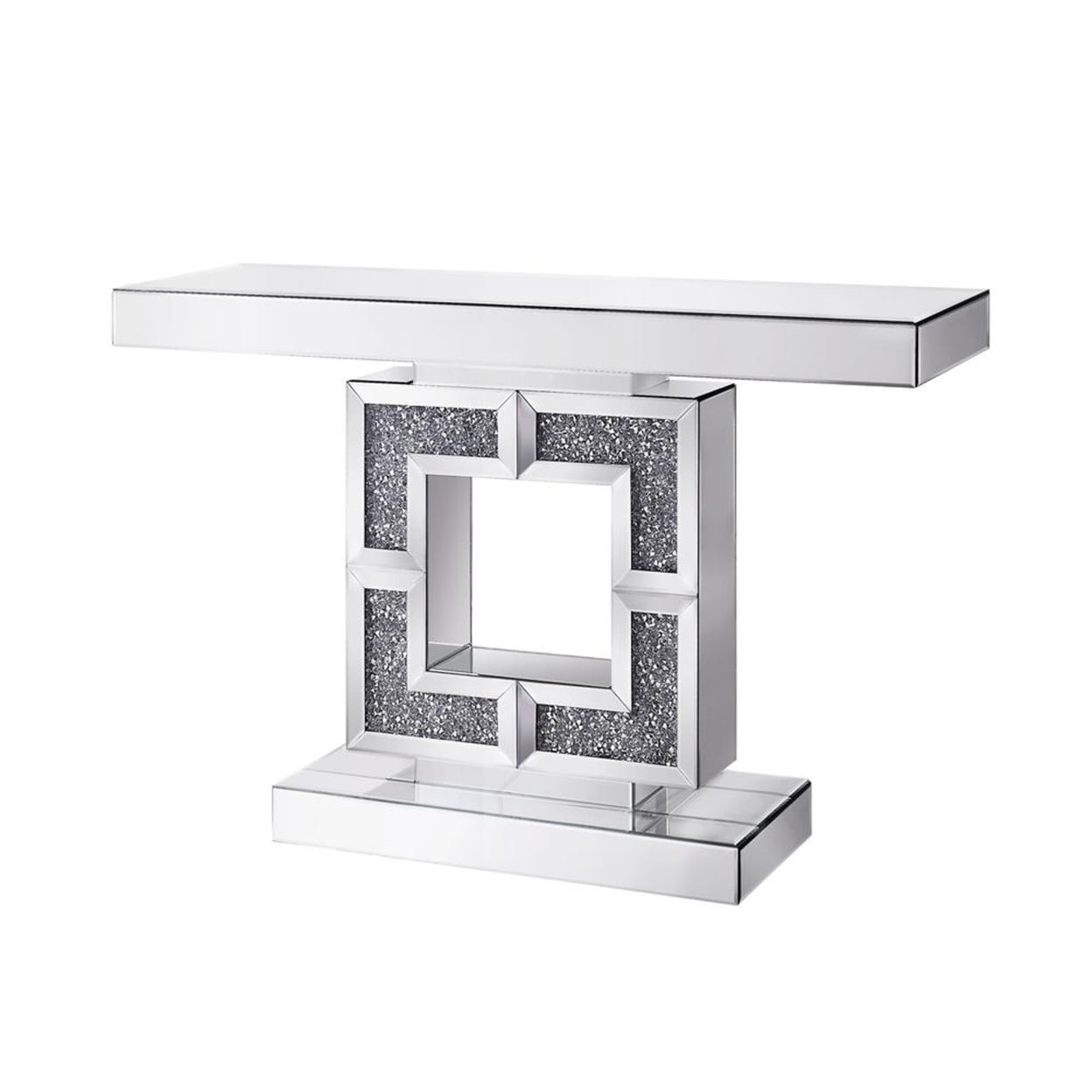 Picture of ACME 90450 2 Piece Noralie Console Table&#44; Mirrored & Faux Diamonds - 31 x 47 x 14 in.