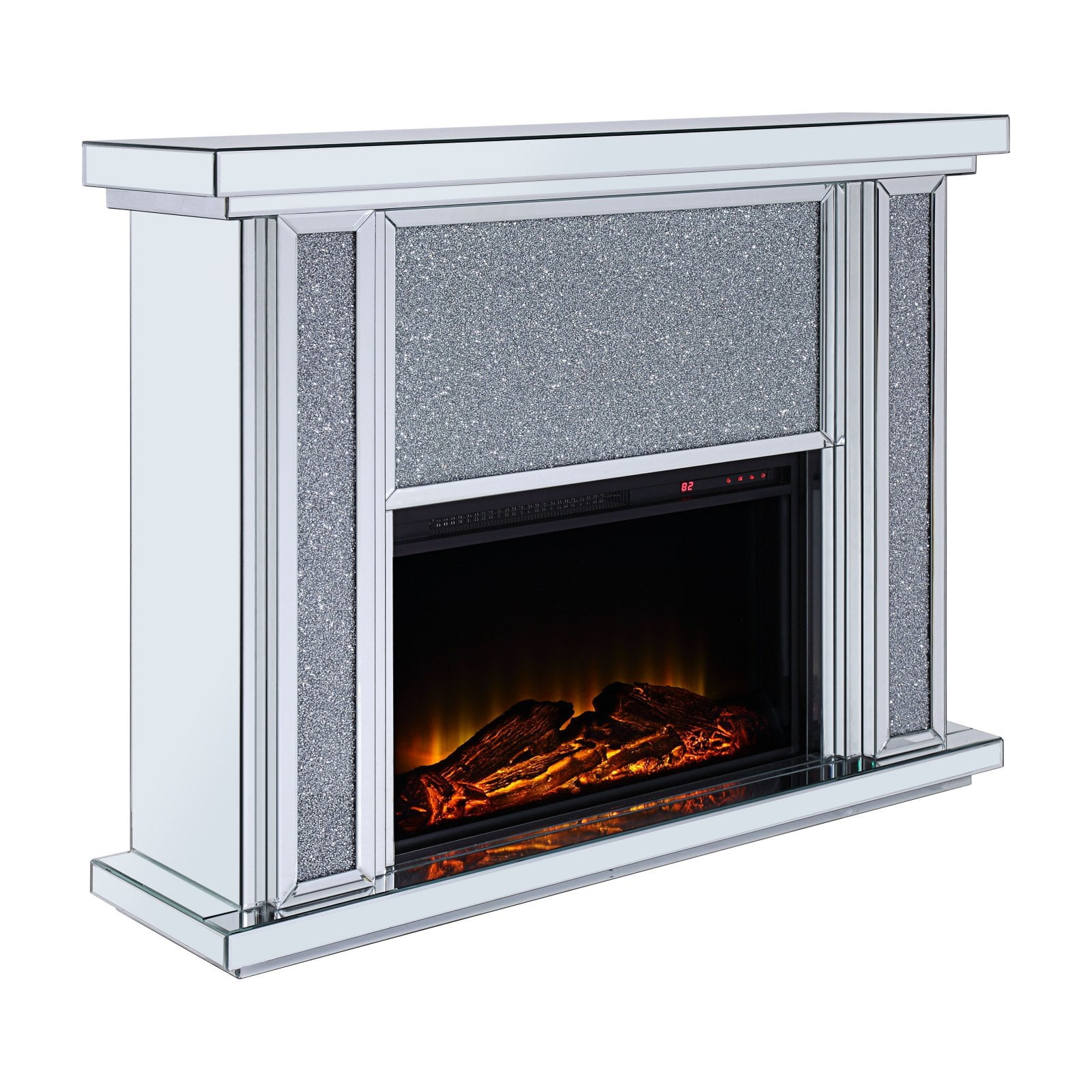 Picture of ACME 90457 Nowles Fireplace&#44; Mirrored & Faux Stones - 39 x 47 x 13 in.